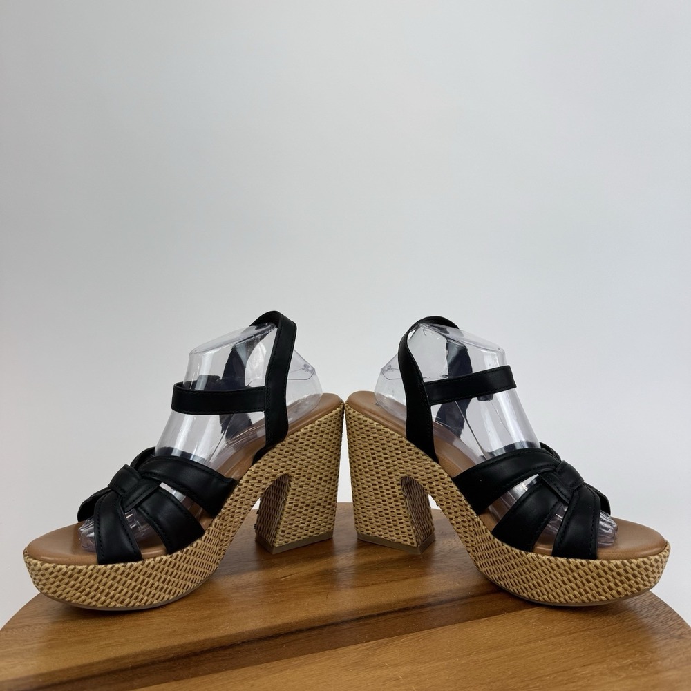 New NWOB Korks Kork-Ease Dee Faux Leather Woven Block Heels Sandals Size 11 M - Picture 5 of 8